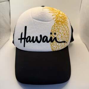 Hawaii Pineapple Foam Trucker Cap Snapback Hat Mesh Surfware Hawaiian Classics